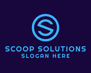 Blue Letter S Badge logo design