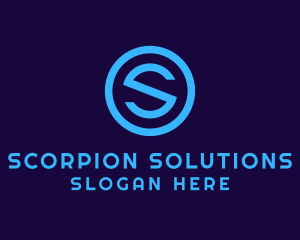 Blue Letter S Badge logo design