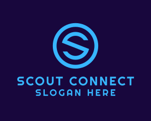 Blue Letter S Badge logo design