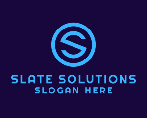 Blue Letter S Badge logo design