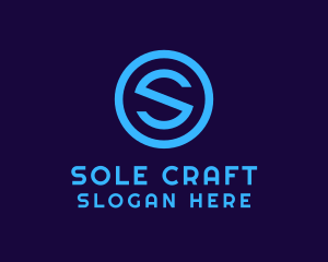 Blue Letter S Badge logo design