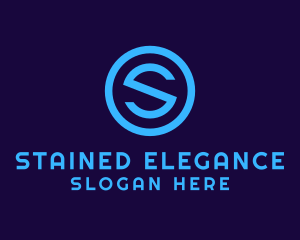 Blue Letter S Badge logo design