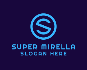 Blue Letter S Badge logo design