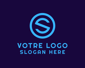 Letter S - Blue Letter S Badge logo design