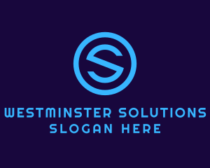 Blue Letter S Badge logo design