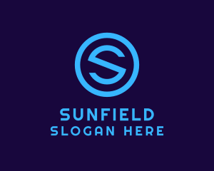 Blue Letter S Badge logo design