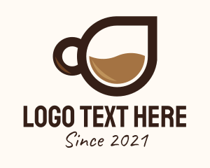 Hot Coffee - Coffee Droplet Cup logo design