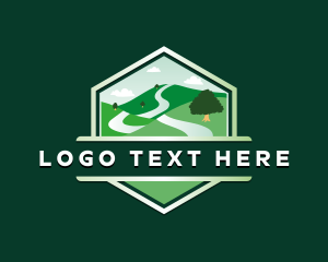 Hill - Mountain Valley Trekking logo design