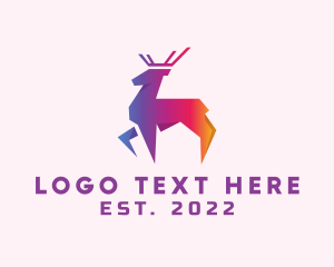 Deer - Gradient Wild Stag logo design
