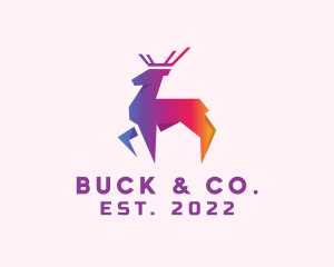 Buck - Gradient Wild Stag logo design