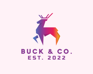 Gradient Wild Stag logo design