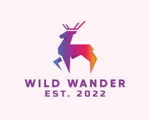 Gradient Wild Stag logo design