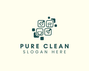 Cleaning Housekeeping Sanitation logo design