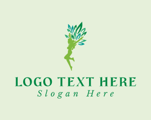 Model - Green Woman Tree logo design