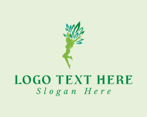 Hair Stylist - Green Woman Tree logo design