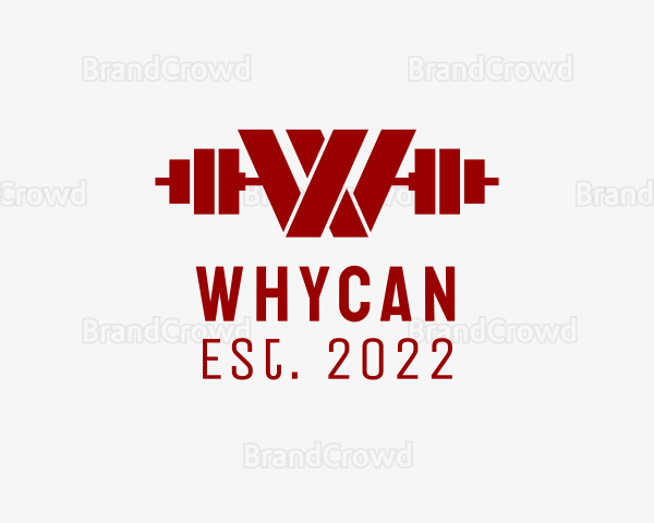 Fitness Barbell Letter W Logo