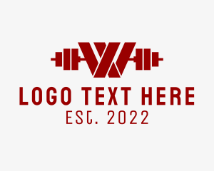 Fitness Barbell Letter W  logo design