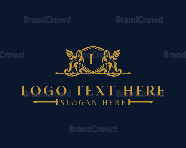 Luxurious Pegasus Shield Logo