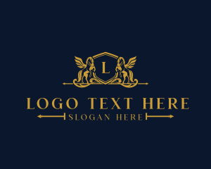 Business - Luxurious Pegasus Shield logo design