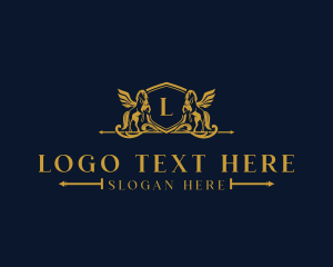 Luxurious Pegasus Shield Logo