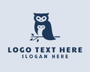 Young - Owl & Owlet Aviary logo design