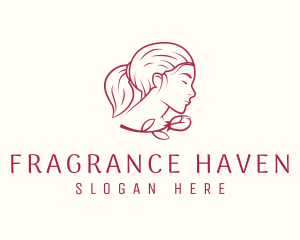 Elegant Woman Rose logo design