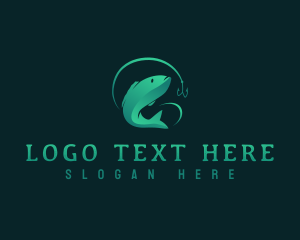 Sinker - Sea Fish Hook logo design