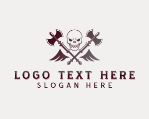 Mercenary - Axe Skull Warrior logo design