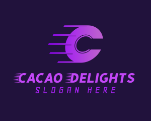 Purple Gradient Letter C logo design