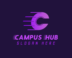 Purple Gradient Letter C logo design