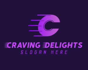 Purple Gradient Letter C logo design