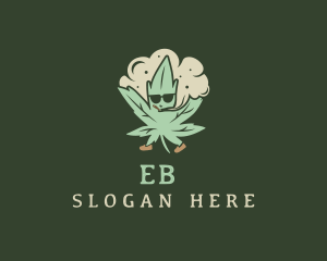 Natural - Marijuana Cannabis Smoke logo design