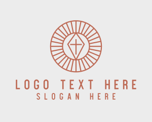 Church - Crucifix Catholic Religion logo design