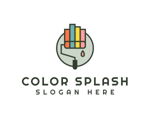 Colorful Paint Roller logo design