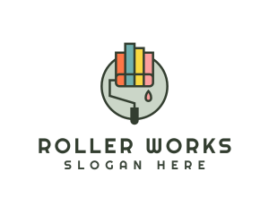 Colorful Paint Roller logo design