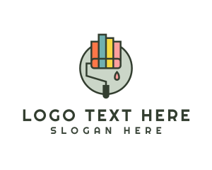 Paint Shop - Colorful Paint Roller logo design