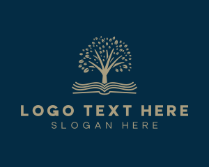 Tutor - Learning Book Tree logo design
