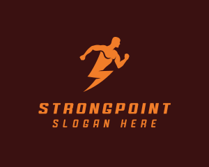 Lightning Bolt Man Logo