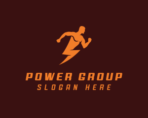 Man - Lightning Bolt Man logo design