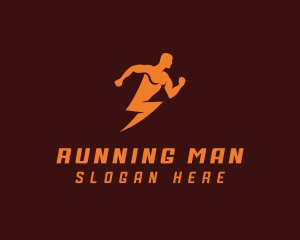 Lightning Bolt Man logo design