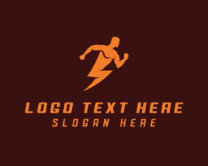 Lightning Bolt Man Logo