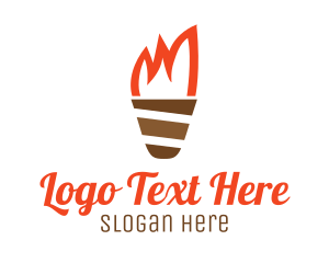 Ice Cream Cone - Ice Cream Torch logo design