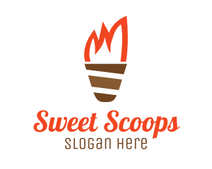 Gelato - Ice Cream Torch logo design