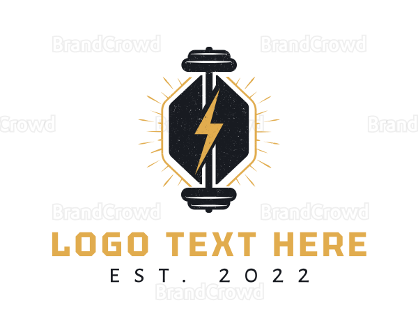 Barbell Crossfit Energy Bolt Logo