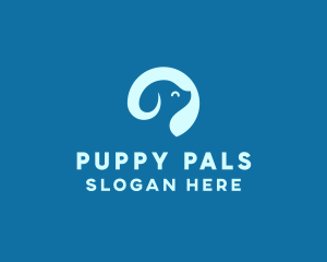 Puppy - Blue Puppy Dog logo design