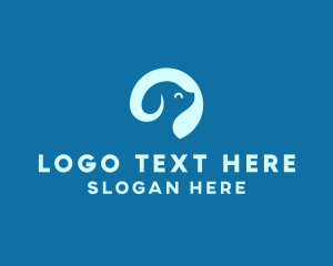 Negative Space - Blue Puppy Dog logo design
