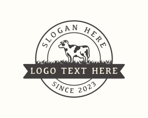 Meat - Cow Farm Pasture logo design