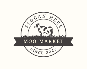 Cow - Cow Farm Pasture logo design