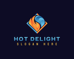 Heating Cooling HVAC logo design