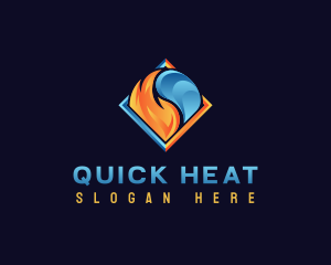 Heating Cooling HVAC logo design